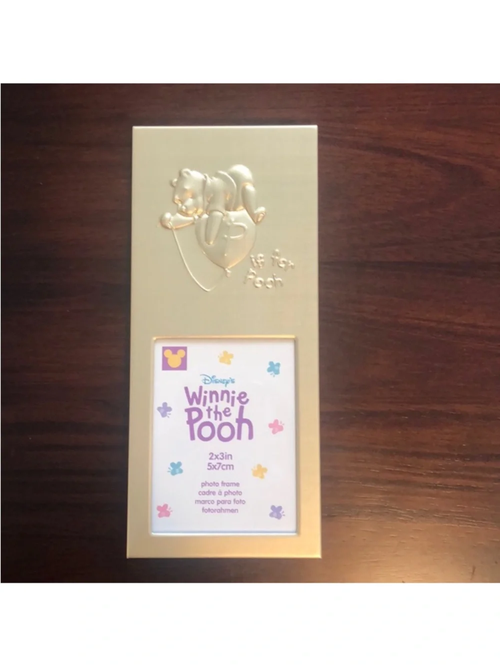 Disney Winnie the Pooh Silver Tone Metal Photo Frame “Disney Welcomes 2000” NWT